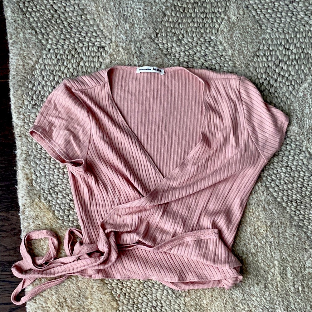 Reformation pink wrap top